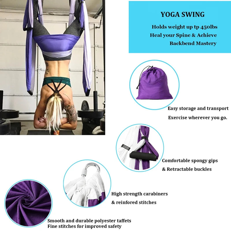 aerial yoga hammock swing, view 5 - MRSLM