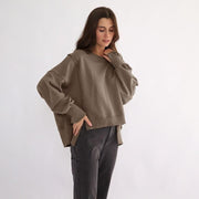chic oversized cotton sweatshirt, view 5 - MRSLM