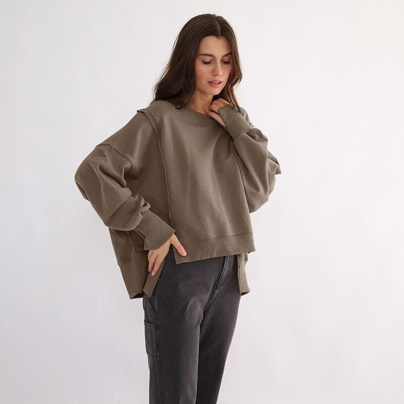 chic oversized cotton sweatshirt, view 5 - MRSLM