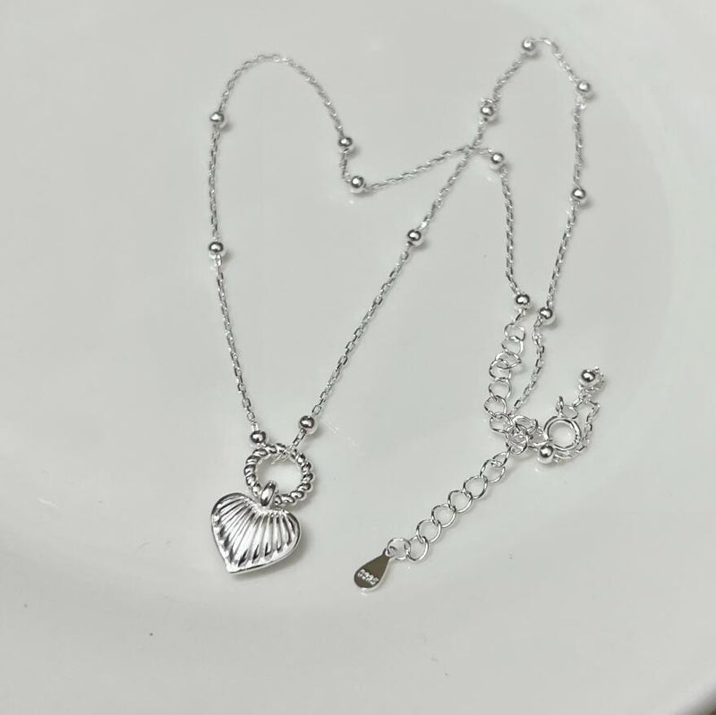 S925 silver geometric heart clavicle chain, view 4 - MRSLM