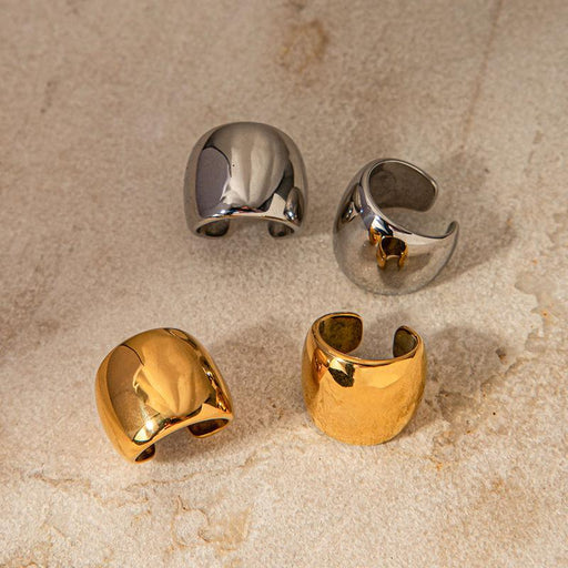 gold plated minimalist smooth ear clip - MRSLM
