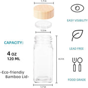 glass seasoning jars with bamboo lids, view 9 - MRSLM