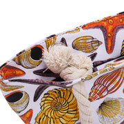 canvas beach tote bag with shell print, view 7 - MRSLM