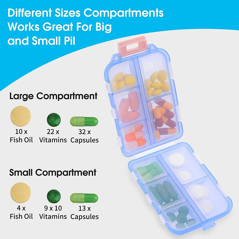 portable 10-grid travel pill organizer, view 8 - MRSLM