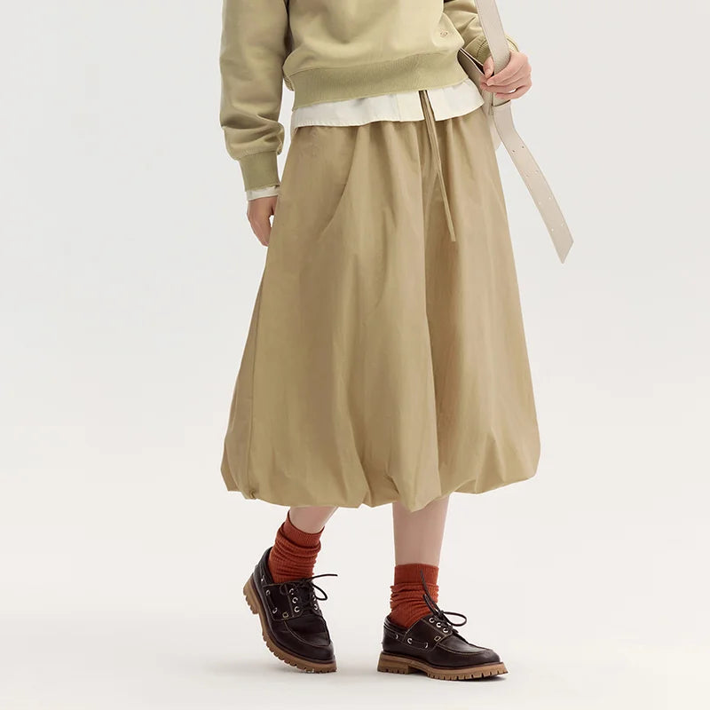 high-waisted a-line midi skirt, view 2 - MRSLM
