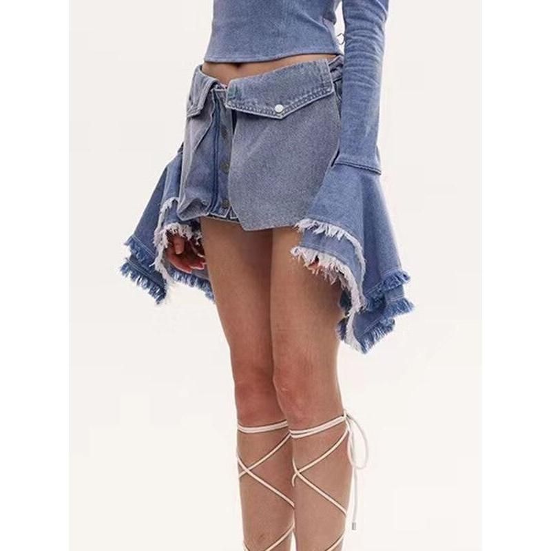 Low waist denim shorts, view 6 - MRSLM