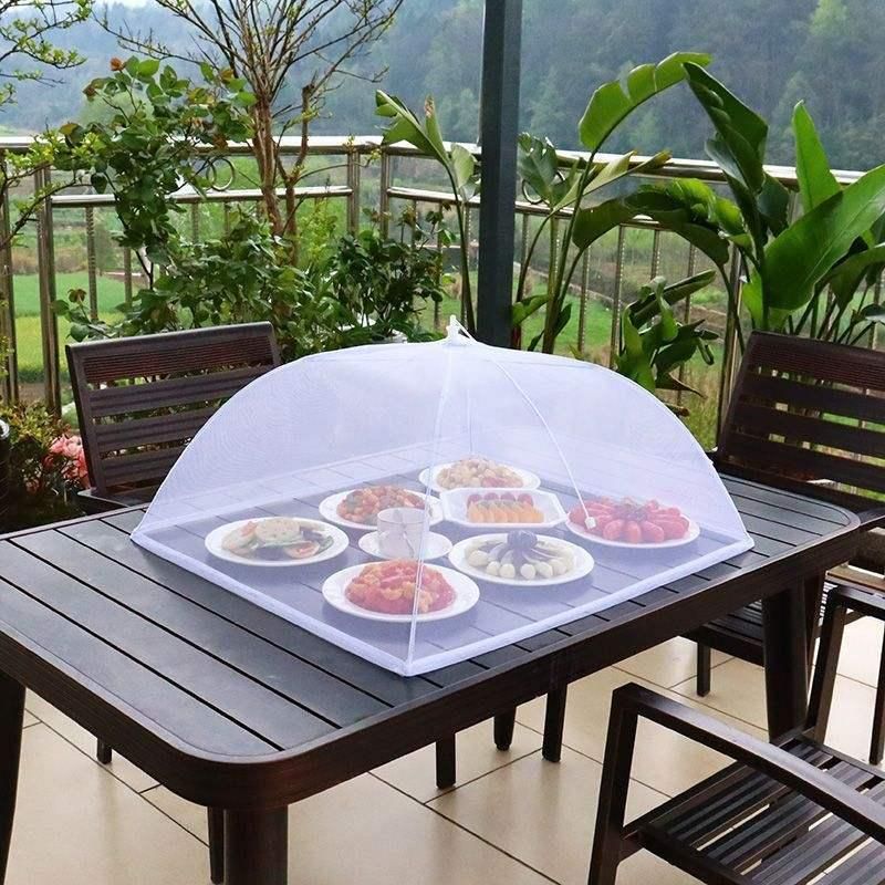 lace trimmed foldable mesh food cover - MRSLM