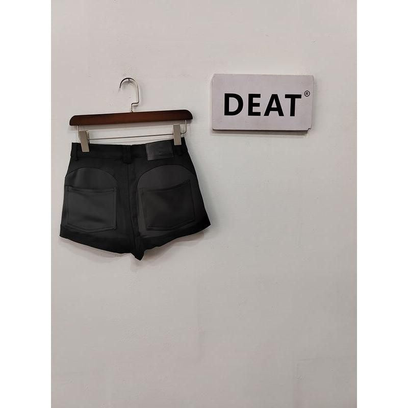 High-waist slim fit denim shorts, view 4 - MRSLM