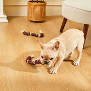 cotton rope vinyl sausage dog chew toy, view 3 - MRSLM