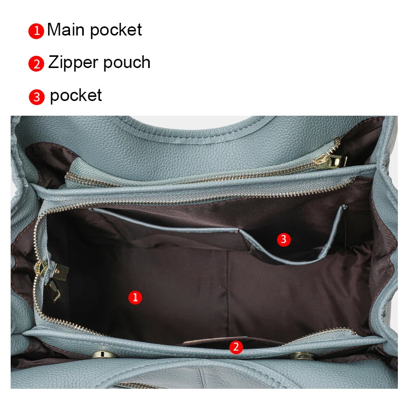 genuine leather tote bag, view 7 - MRSLM
