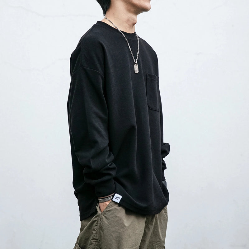 solid color long sleeve sweatshirt, view 10 - MRSLM