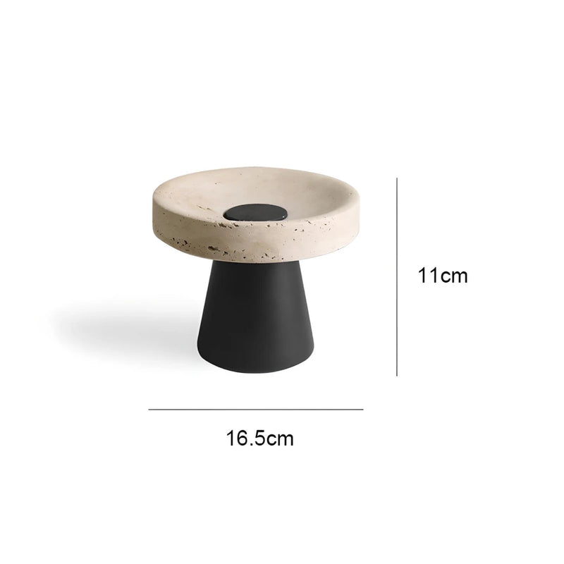 travertine pedestal bowl, view 4 - MRSLM