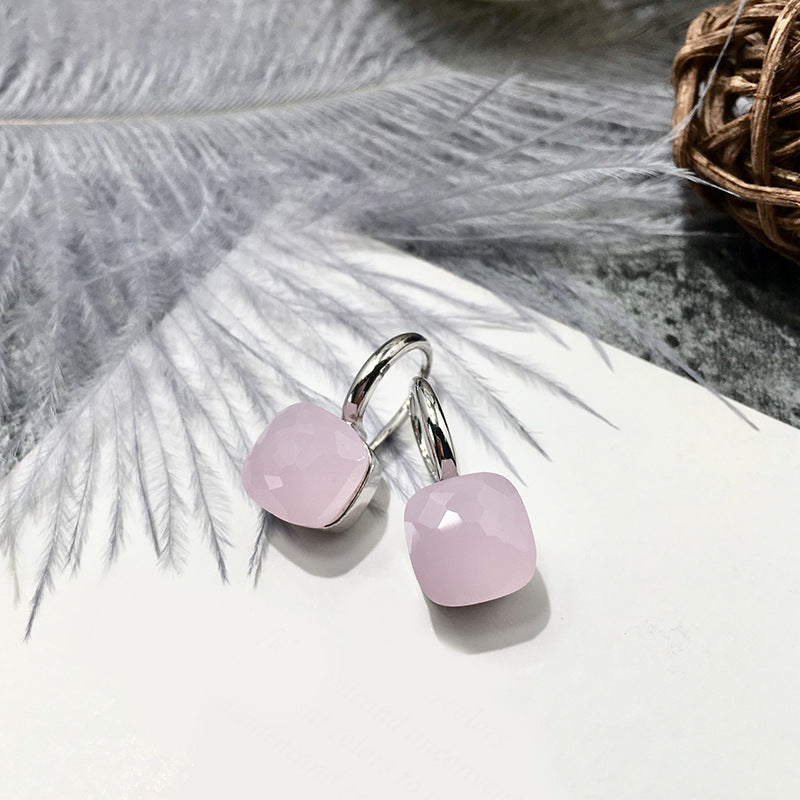 colored stone french hook earrings, view 8 - MRSLM