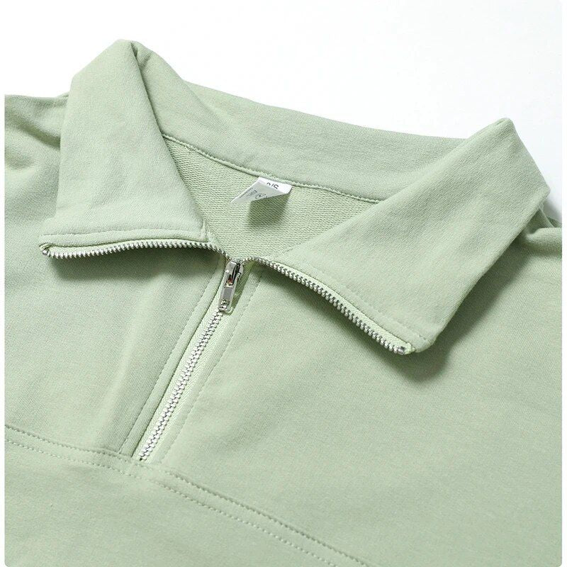 Cotton Casual Long Sleeve Oversized Hoodie with Zipper