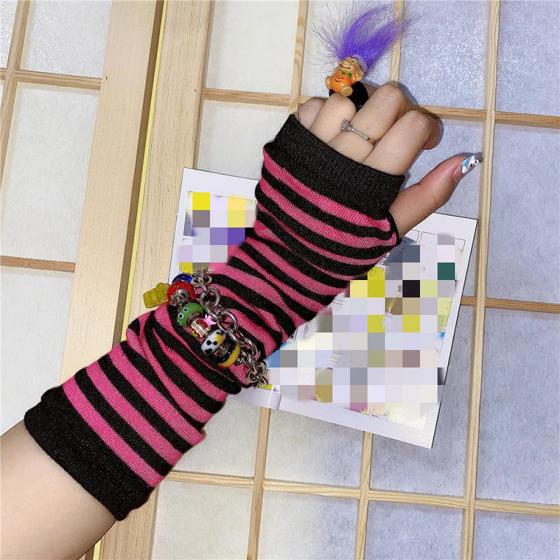 summer striped cotton sun protection sleeves, view 8 - MRSLM
