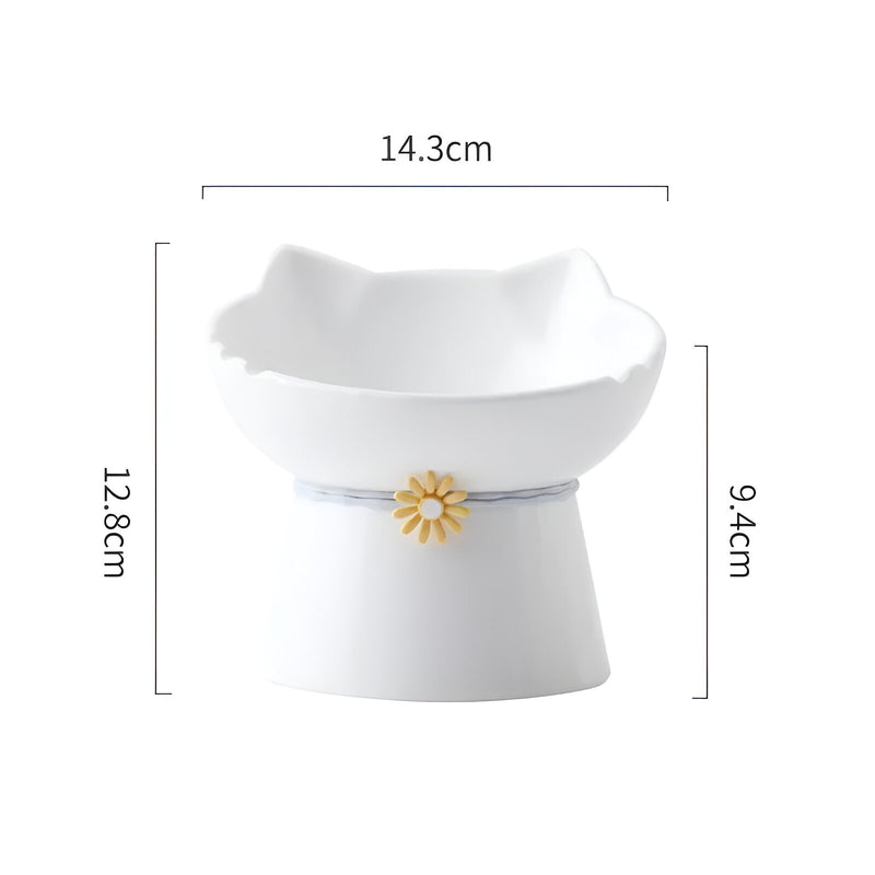 elevated ceramic cat bowl, view 7 - MRSLM
