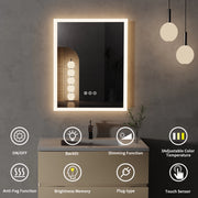 LED lighted anti-fog bathroom mirror, view 4 - MRSLM