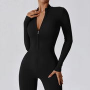 women's long sleeve yoga jumpsuit, view 23 - MRSLM