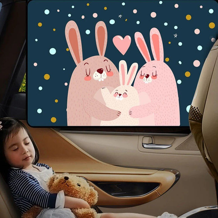 Magnetic Curtain In The Car Window Sunshade Cover Cartoon Universal Side Window Sunshade UV Protection For Kid Baby Children