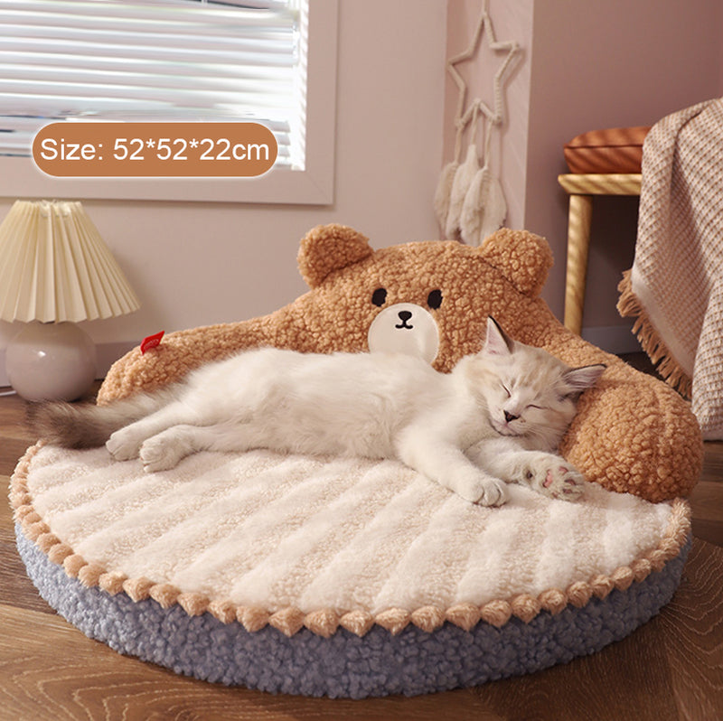 cozy bear-shaped cat sofa mat, view 3 - MRSLM