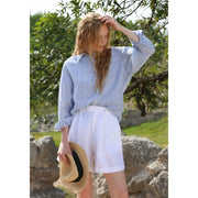 high waist linen shorts, view 5 - MRSLM