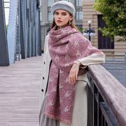 houndstooth imitation cashmere scarf, view 7 - MRSLM