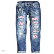 Printed washed wide leg jeans, view 3 - MRSLM