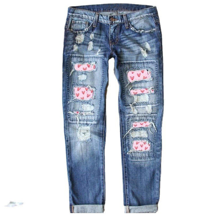 Printed washed wide leg jeans, view 3 - MRSLM