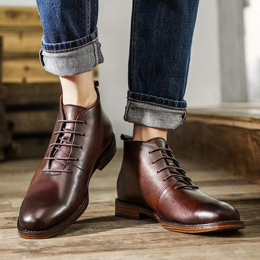 vintage handmade leather ankle boots - MRSLM
