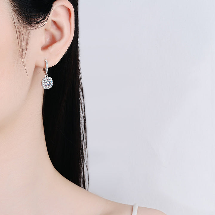 Women's Fashion Silver Mossstone Earrings