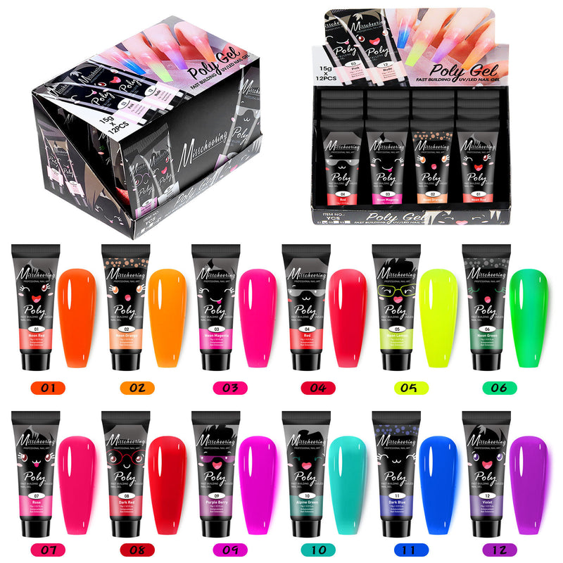 12 color sequin nail extension set, view 4 - MRSLM