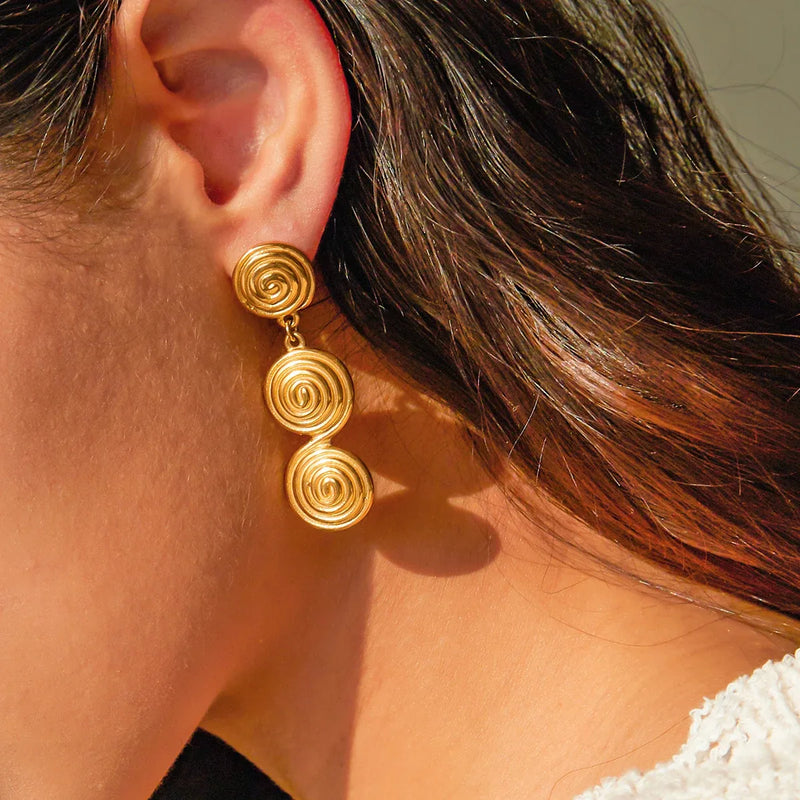 gold plated pendant earrings - MRSLM