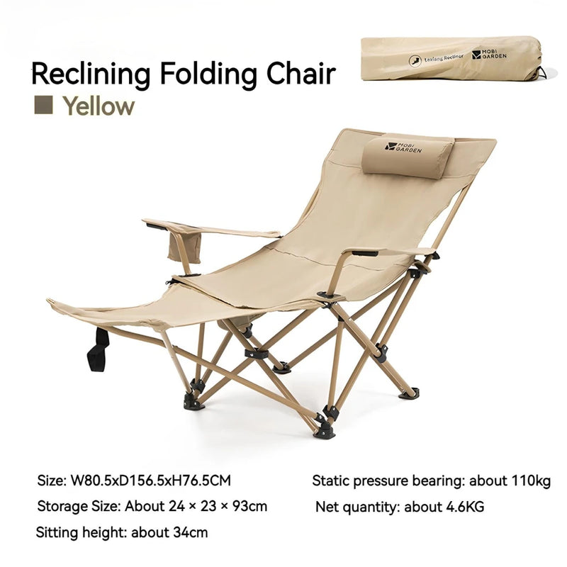 outdoor portable recliner chair, view 3 - MRSLM