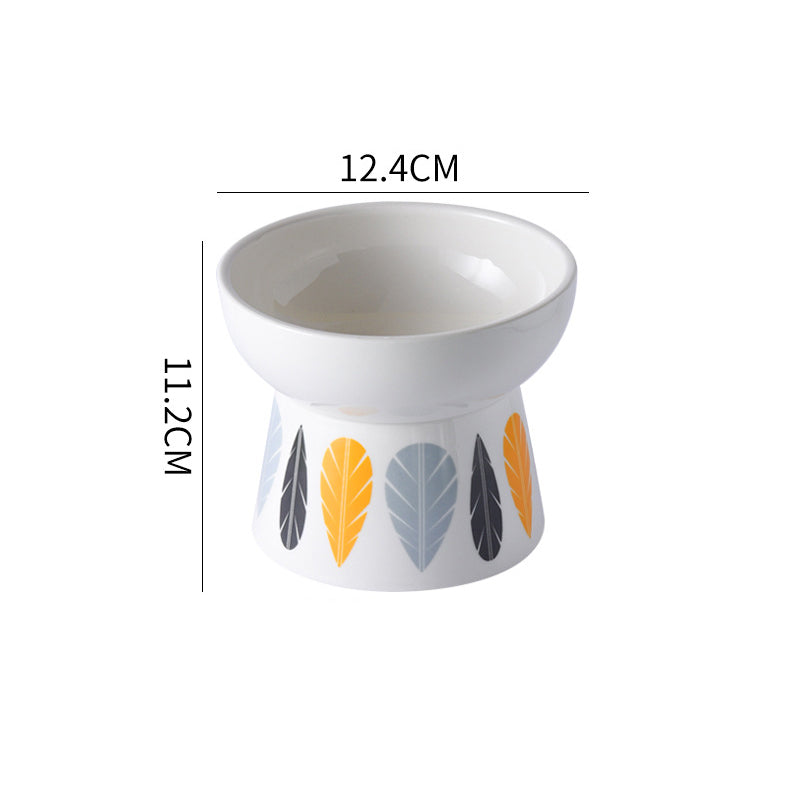 raised ceramic pet bowl, view 2 - MRSLM