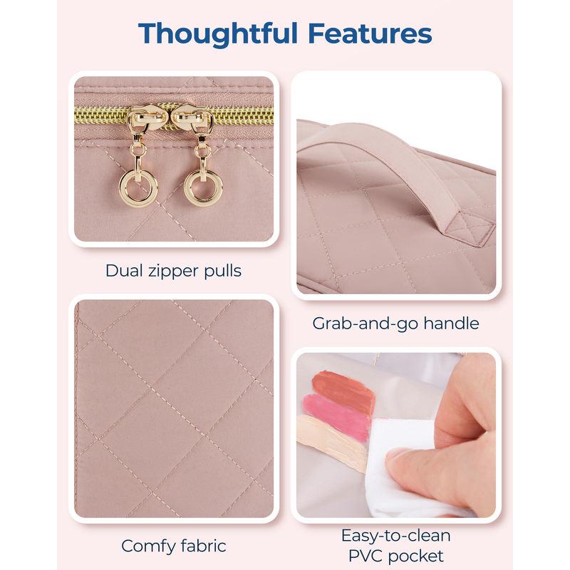Foldable travel makeup bag with removable insert, view 7 - MRSLM