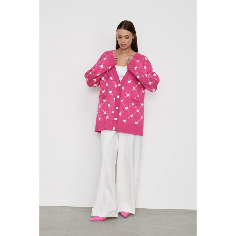 Heart print knitted cardigan, view 10 - MRSLM