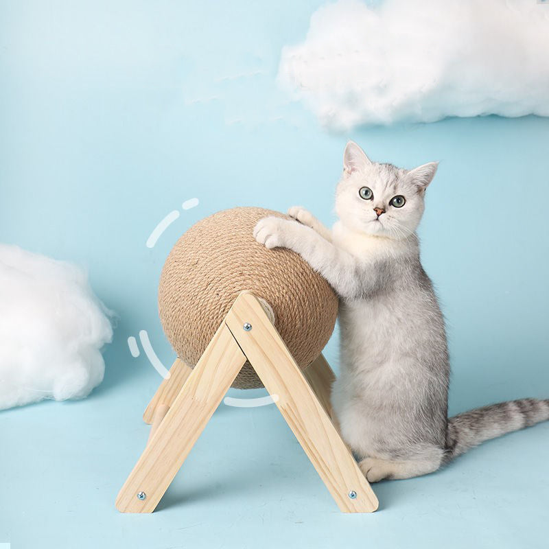 cat scratching ball toy, view 2 - MRSLM
