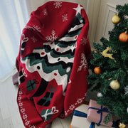 christmas tree knitted blanket, view 3 - MRSLM