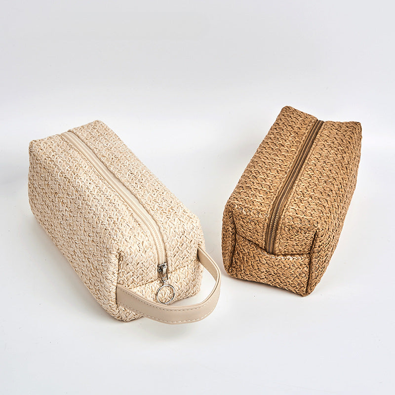 Woven straw cosmetic bag, view 5 - MRSLM