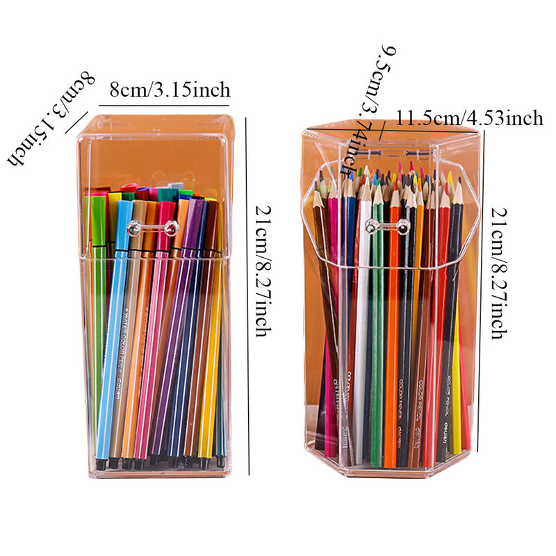 clear acrylic pen and makeup brush holder, view 7 - MRSLM