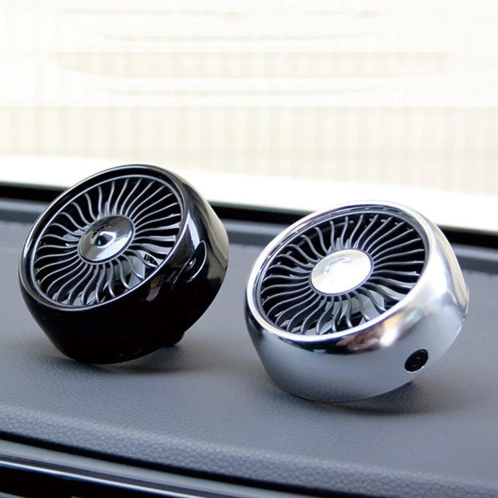 USB Car Vent Fan with 3 Speeds & Colorful LED Light
