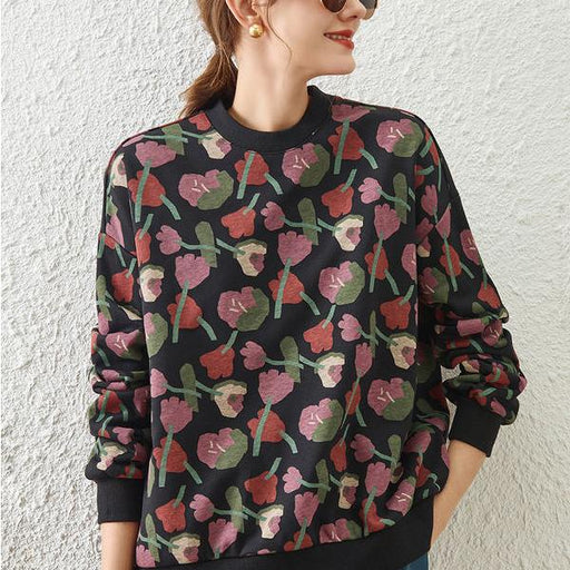 retro floral print loose-fit sweatshirt - MRSLM