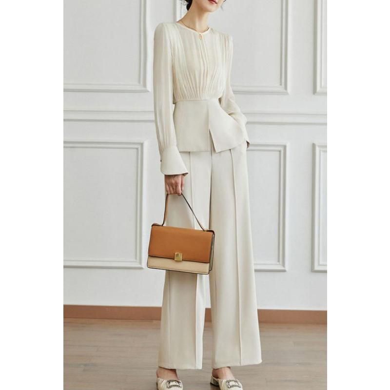 Long sleeve top and wide leg pants set, view 3 - MRSLM