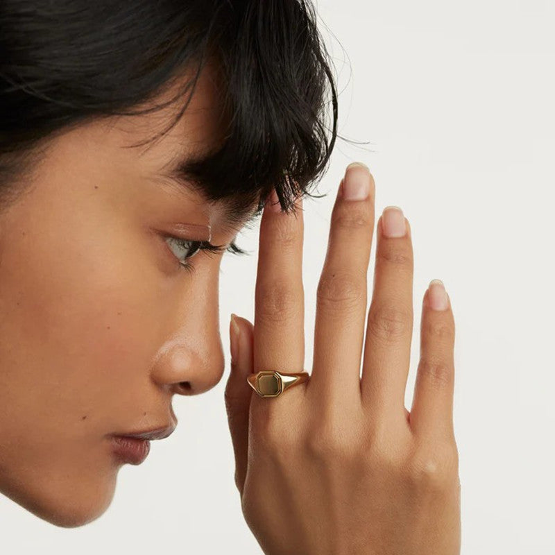 ladies signet ring silver or gold - MRSLM