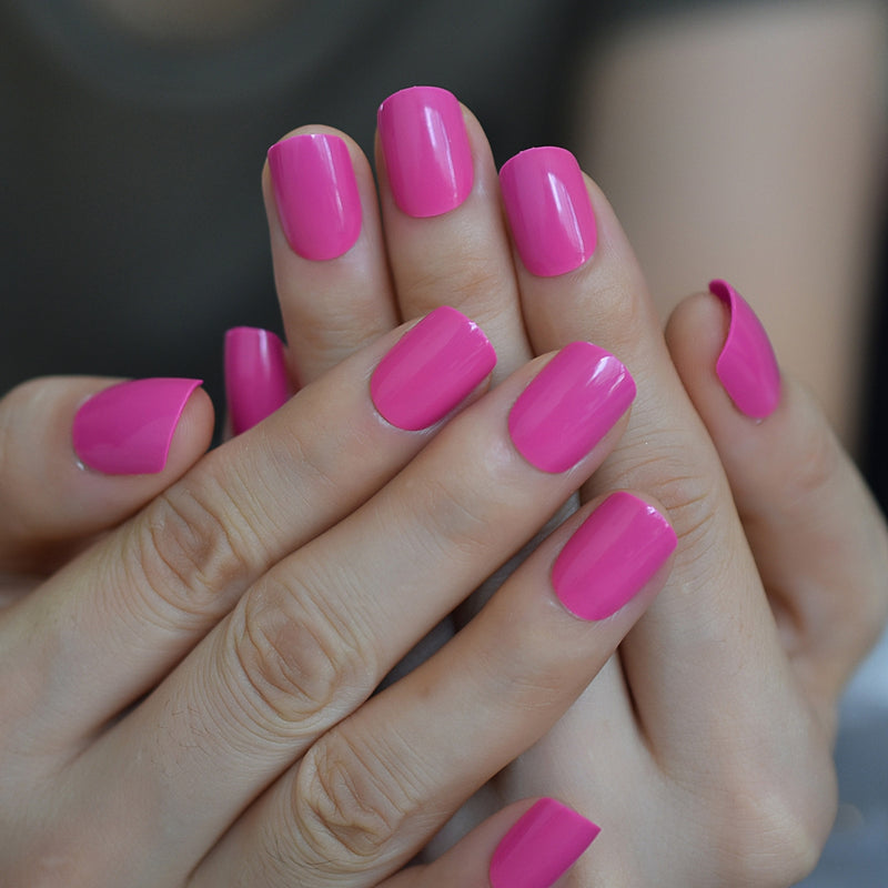 short neon violet press-on fake nails, view 4 - MRSLM