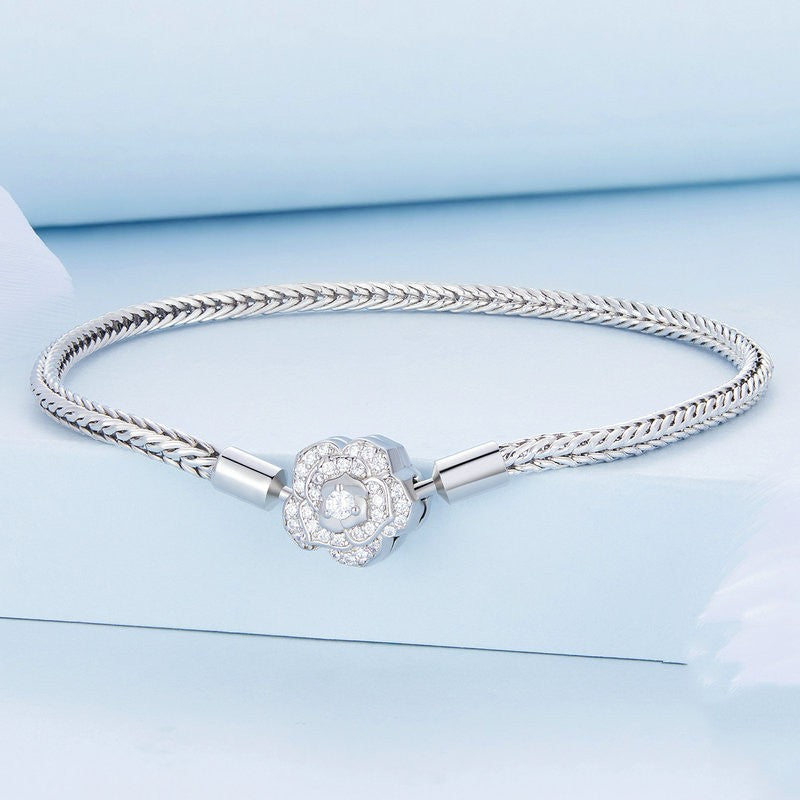 925 silver rose basic bracelet, view 5 - MRSLM