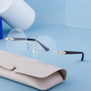 gradient rimless round sunglasses, view 11 - MRSLM