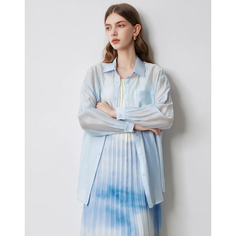 women's turn down collar office blouse, view 5 - MRSLM