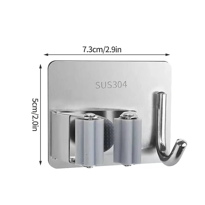 adhesive wall mop and broom holder, view 2 - MRSLM