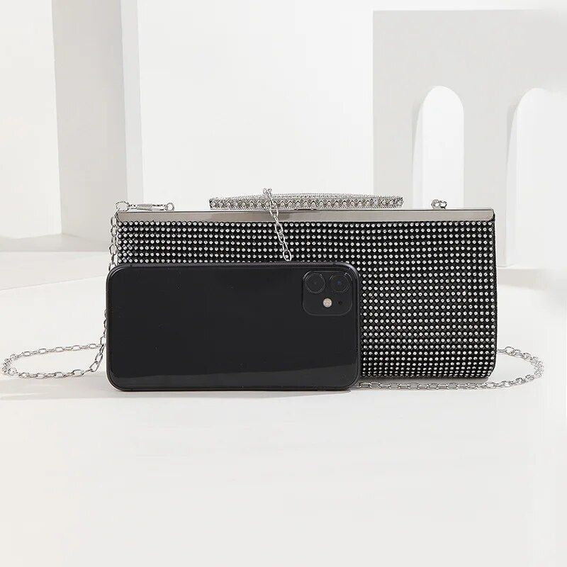 Rhinestone evening clutch, view 10 - MRSLM